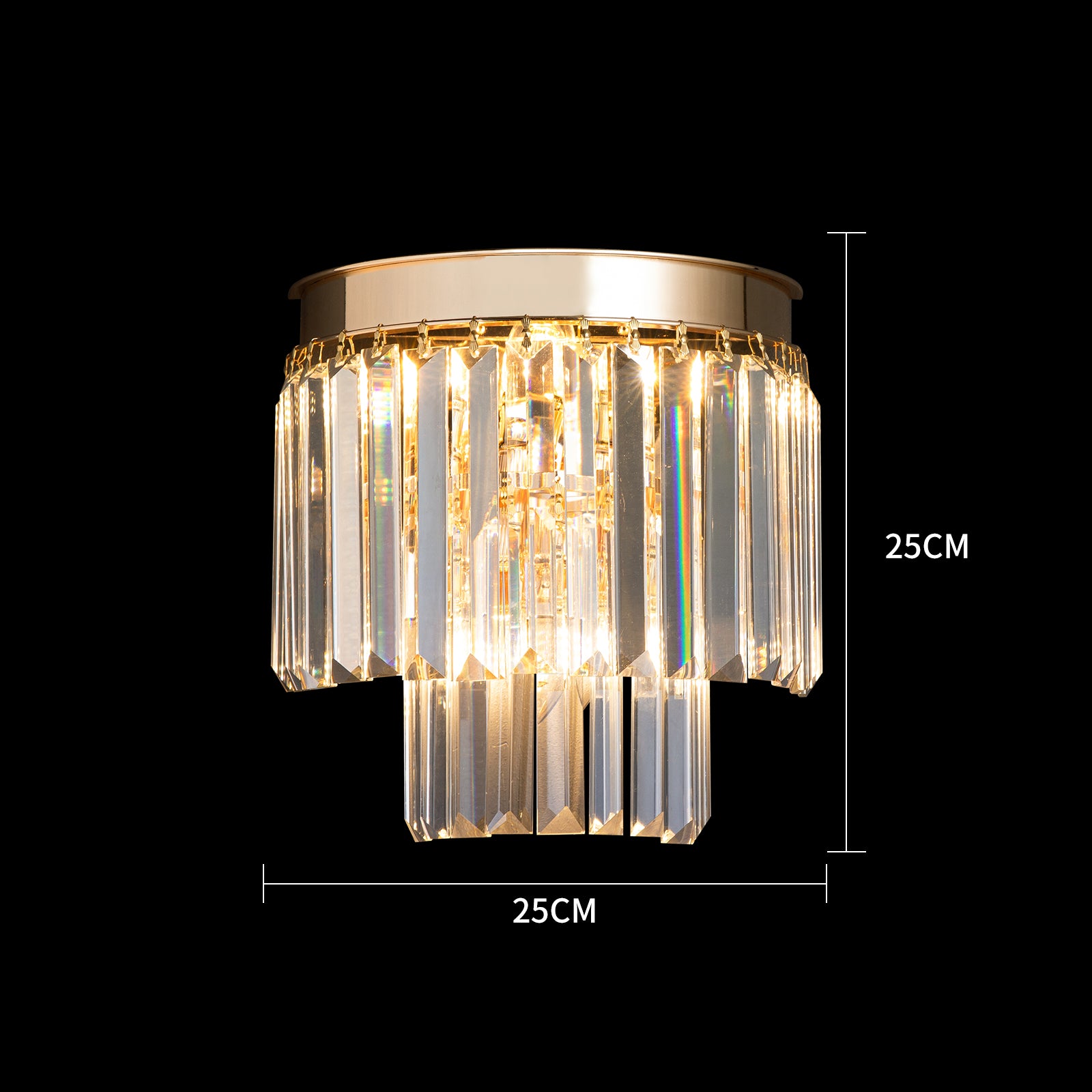 Luxware Polaris Gold Clear Wall Lamp 25 cm